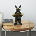 thumbnail image 2 of 7" x 12" Black Ceramic Bulldog Sculpture with Gold Accents, by DecMode, 2 of 11