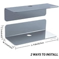 thumbnail image 3 of Grey Acrylic Floating Shelves Set of 2 - Easily Expand Wall Space - Small Wall Shelf with Strong Adhesive for Bathroom, Bedroom, etc, 3 of 5