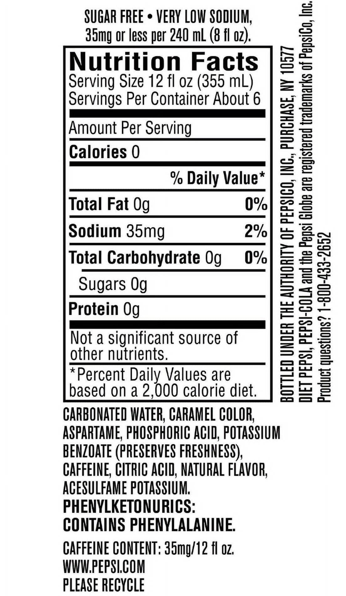 Diet Pepsi Cola Soda Pop, 1.75 Liter Bottle, Allergens Not Contained