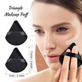 thumbnail image 2 of PalProt 2 Pcs Triangle Makeup Powder Puff for Face Soft Velour Reusable Pad Pressed Applicator Under Eyes and Corners Loose Setting (Black & Black), 2 of 3