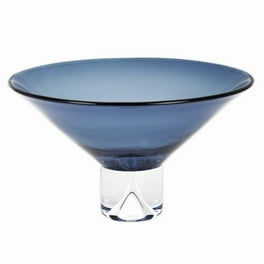 12 Mouth Blown Crystal Midnight Blue Centerpiece Bowl 12 Mouth Blown Crystal Midnight Blue Centerpiece Bowl