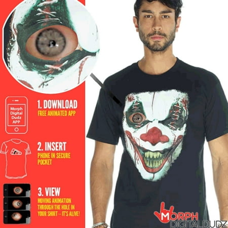 Adult Moving Eye Demon Clown Shirt Costume