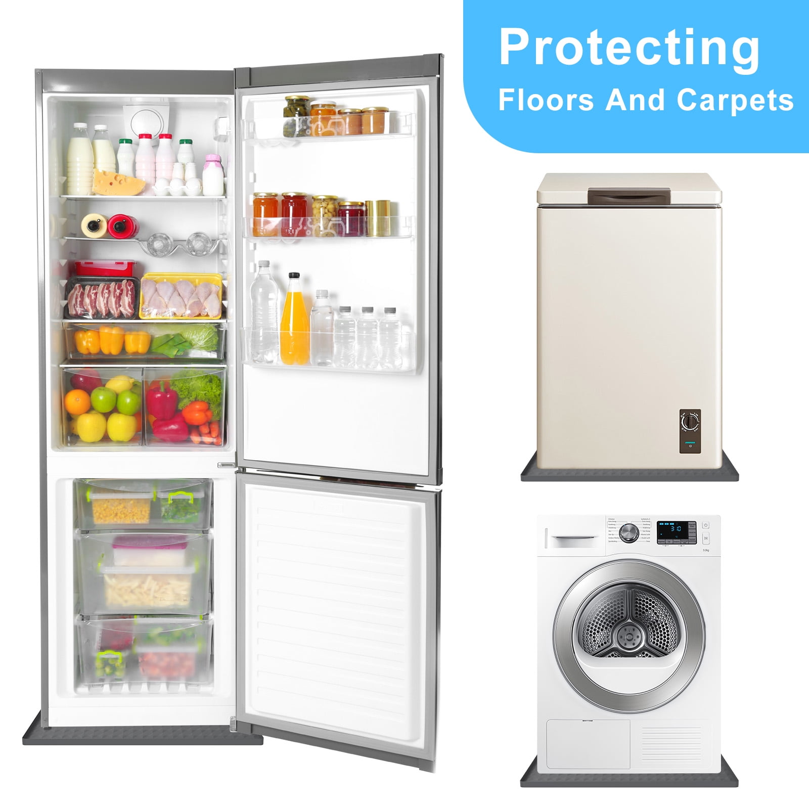 Mini Fridge Silicone Mat Waterproof Drip Tray Floor Protector For Appliances (asshown )