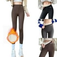 thumbnail image 3 of ManxiVoo Leggings for Women Fleece Lined Winter Leggings with Pockets for Women High Waisted Soft Thermal Warm Hiking Yoga Pants Fleece Lined Leggings Black4 XL, 3 of 8