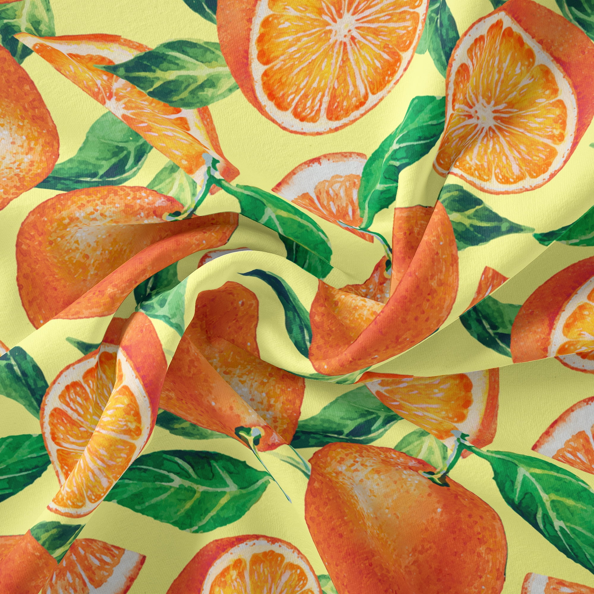 1 Yard 100% Cotton Orange Slices, Yellow, 44" Wide for Quilting & Sewing by David Textiles