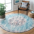 thumbnail image 2 of SAFAVIEH Journey Coriander Oriental Machine Washable Area Rug, Turquoise/Pink, 6'7" x 6'7" Round, 2 of 8