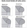 thumbnail image 3 of RUseeN 2 Pcs Thick Velvet Stretch Armrest Covers for Chairs and Sofas Armchair Covers for Arms Couch Arm Covers Armrest Covers for Sofa Non Slip with Velcro 4 Pcs, Gray, 3 of 7