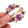 thumbnail image 5 of OFFIGAM Elegant Purple Vintage Floral Hair Barrette with Rhinestone Detail for Weddings and Parties, 5 of 8