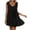 Black, variant on Womens Sundress Summer Beach Casual V Neck Sleeveless Mini Dress Tie Shoulder Tiered Ruffle Flowy a Line Short Dresses Wrap Dresses for Women White S