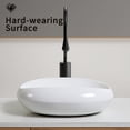 thumbnail image 2 of 18.1x15 Inch Oval Ceramic Vessel Sink, White Gloss Shatterproof Basin, Crack-Resistant, No Faucet Hole With Drain, 5.5" Height For Small Countertops, 2 of 6