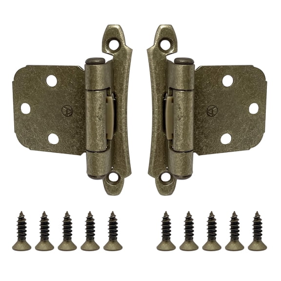 Amerock BP7929BB-XCP5 Self-Closing Variable Overlay Flush Cabinet Door Hinge Burnished Brass - pack of 5