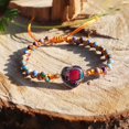 thumbnail image 2 of GHSDFBB Boho Handmade Natural Stone Bead 3 Row Wide Wrap Wrist Statment Bracelet Jewelry Collection, 2 of 5