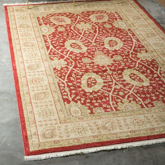 Unique Loom Edinburgh Collection Area Rug - Adel (10' 6" x 16' 5" Rectangle Red/Beige)