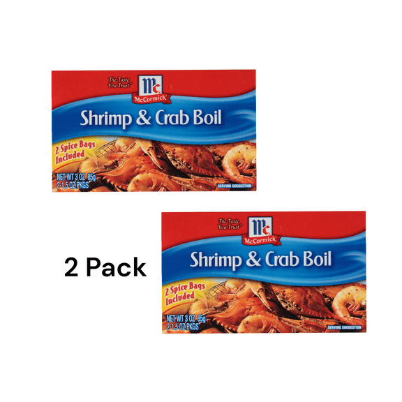 ( 2 Pack ) McCormick Golden Dipt Shrimp & Crab Boil Spice, 3 oz Box