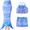 Blue Pink, variant on SANMIO Mermaid Swimsuits For Girls 3Pcs Mermaid Tail Tankini Suits Kids Multi Ruffled Trim Halter Bathing Suit Colorful Fish Scale Pattern Set Swimwear 4-10 Years