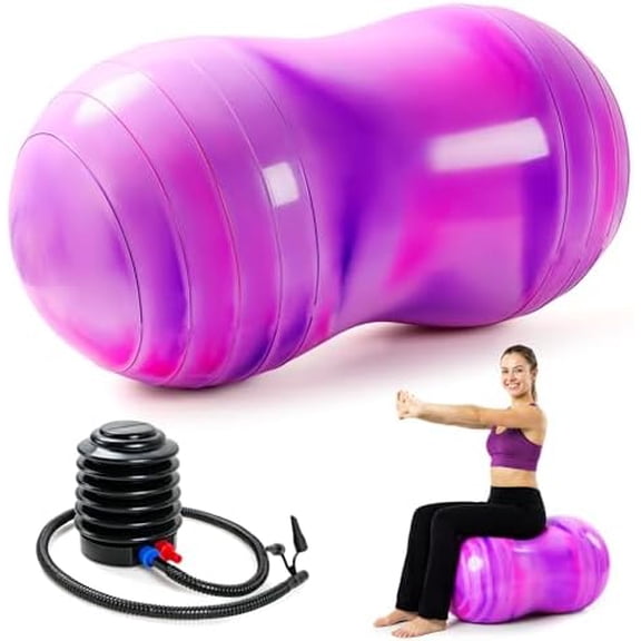 18/20 Peanut Ball for Kids & Adults, Anti-Burst Exercise Ball for Autism Sensory Training, Pregnancy & Physical Therapy, Yoga Balance Ball Chair for Fitness.