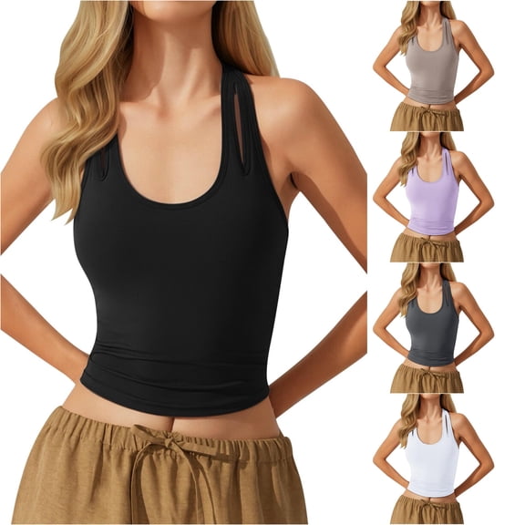 Kingdiese Women's Detachable Bra Pad V Neck Stylish Back Sports Vest Satin Top for Women, Size S