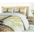 thumbnail image 5 of Ambesonne Vintage Duvet Cover Sets, Eiffel Tower Skyline, 2-Queen, Brown Beige, 5 of 7