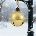 thumbnail image 3 of Large Vintage Wrought Iron Jingle Bells - Christmas Decor for Mantels, Front Doors & Trees, Durable Metal, Clear Ringing Sound, Enhances Festive Home & Party Vibe, 6.29*6.29*8.85in, Gold, 3 of 6