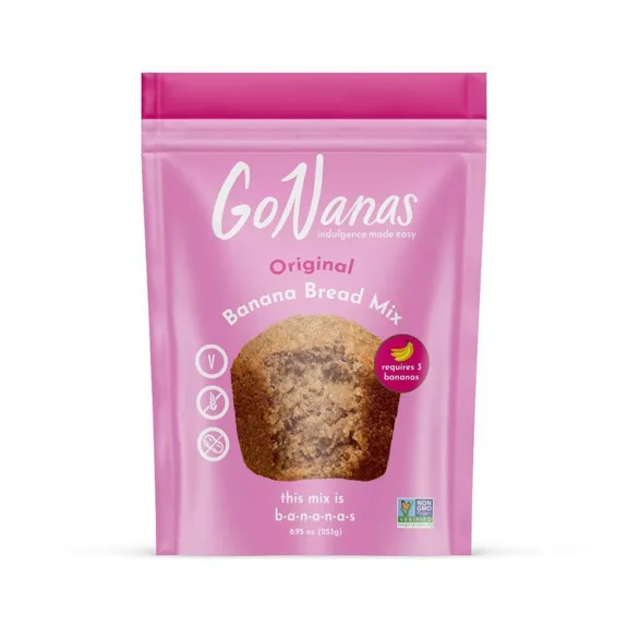 (Pack of 6), GoNanas Original Banana Bread Mix, 8.95 oz