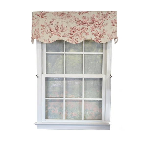 RLF Home Victorian Provance 100% Cotton Rod Pocket Lined Window Valance 50" x 15" Red