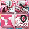 thumbnail image 3 of Pink Polka Dot Banner Princess Crown Princess Birthday Display Red Stars Heart Pattern Birthday Party Backdrop for Girls' Birthday Party Princess Theme Celebration Indoor Decoration, 3 of 8