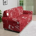 thumbnail image 3 of XYZCANDO Red Musical Note Stretch Sofa Slipcover 1 Piece Beach Tropical Couch Cover, 4 Seater Soft Elastic Bottom Sofa Slipcover for Living Room, 3 of 6