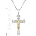 thumbnail image 2 of Men's Stainless Steel Yellow and White Finish Crystal Crucifix Cross Pendant - Believe by Brilliance, 2 of 4