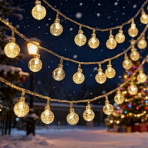 Horivan LED Christmas Light String with 10 Transparent Ball Lights Battery Operated for Indoor Outdoor Holiday Decorations Waterproof Fairy Lights for Tree Party Wedding Festive Decoration