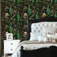 thumbnail image 5 of Whimsical Peel and Stick Wallpaper Botanical Skull Vintage Glass Bottles Greenery Wall Mural 23.6in x 9.8ft Self Adhesive Removable Wall Paper Renter Friendly Wallpaper for Kids Bedroom Studio, 5 of 8