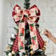 thumbnail image 1 of Decoraciones superiores del árbol de Navidad del Bowknot de la tela escocesa Feliz Navidad para la decoración de Navidad del hogar Ndcxsfigh Para estrenar, 1 of 8