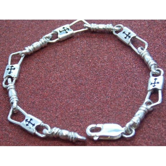 ACTS Bracelet Fishers Of Men Sterling Silver REGULAR LINK Budded Cross!!