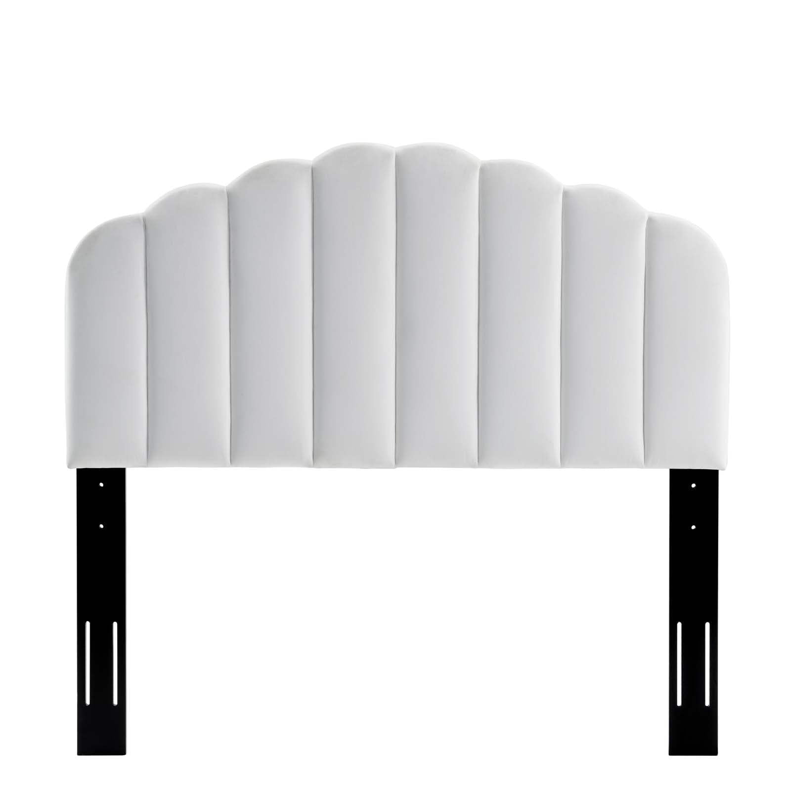 Modway Veronique Full/Queen Modern Performance Velvet Headboard in White