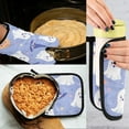 thumbnail image 5 of Yayeee Oven Mitts and Pot Holder Set of 4 Heat Resistant Kitchen Gloves Baking Hot Pad, Blue Halloween, 5 of 5