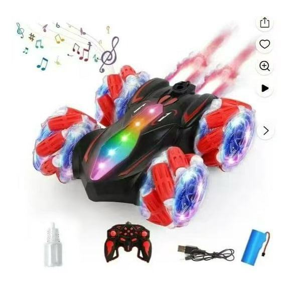 RC Stunt Car,360°Double-Sided Spray Driving Remote Control with LED and music. USB Rechargeable