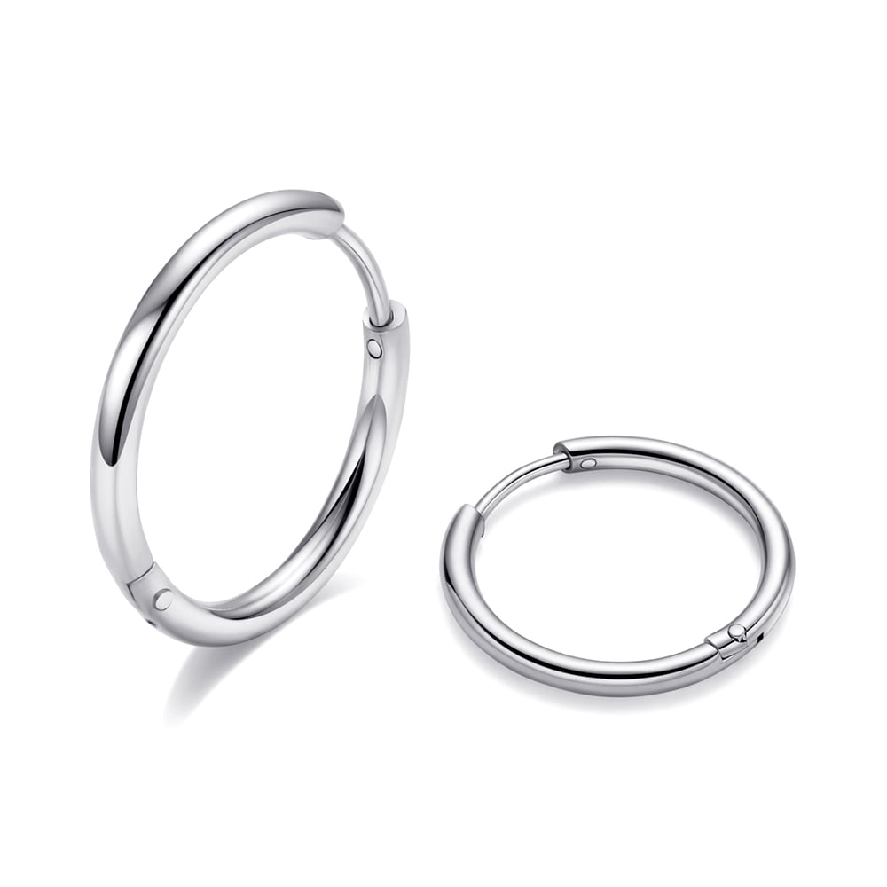 4 Pairs Surgical Stainless Steel Hoop Earrings CZ Small Huggie Hoop