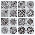 thumbnail image 3 of 16Pcs/Set Reusable Stencil Cut Painting Template Floor Wall Tile Fabric Furniture Stencils Mandala Painting Stencils, 3 of 5