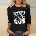 thumbnail image 2 of QATAINLAV T-Shirts de Jour de Match pour Femmes Mode Imprimé Football Manches 3/4 Hauts Décontractés Col Rond Chandail Blouses T-Shirts Graphiques Amusants Retour à l'Université Vente Noir m, 2 of 5