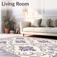 thumbnail image 2 of ODIKA 8'x10' Machine Washable Non-Slip Area Rug, Baroque Swirling Vine Ornate Classical High Traffic Rug, Beige, 667722, 2 of 7