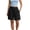 Black, variant on Vivianyo HD Women's Elastic Waist Pleated Knee Length Shorts, Straight Leg Solid Casual Mid Short Bottoms for Women, Women's Khaki, Sizes S-2XL