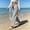 Black women striped straight leg pants a1, variant on Bzdzmqm Women Straight Leg Striped Casual Pants Loose Drawstring Elastic Waist Ankle Length Beach Trousers Summer Lounge Wear, Blue 2XL