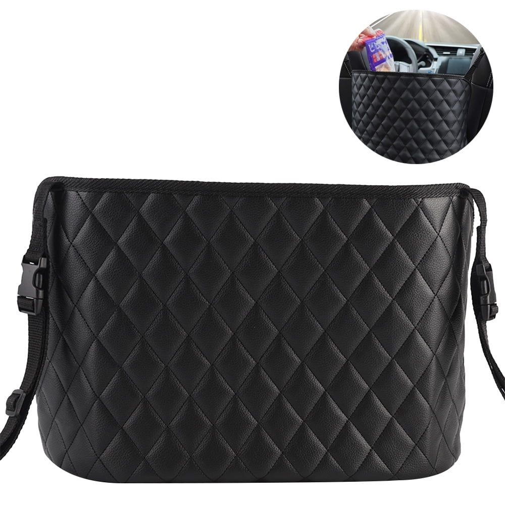 Heldig Car Handbag Holder,Leather Seat Back Organizer Mesh Large