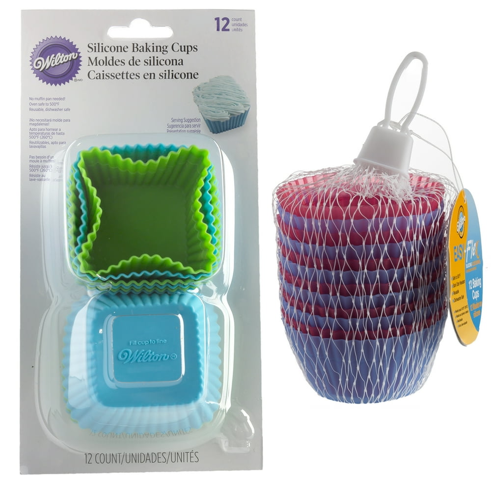 "Wilton 4159400 Easy Flex Silicone 2Inch Reusable Baking Cups12 Count