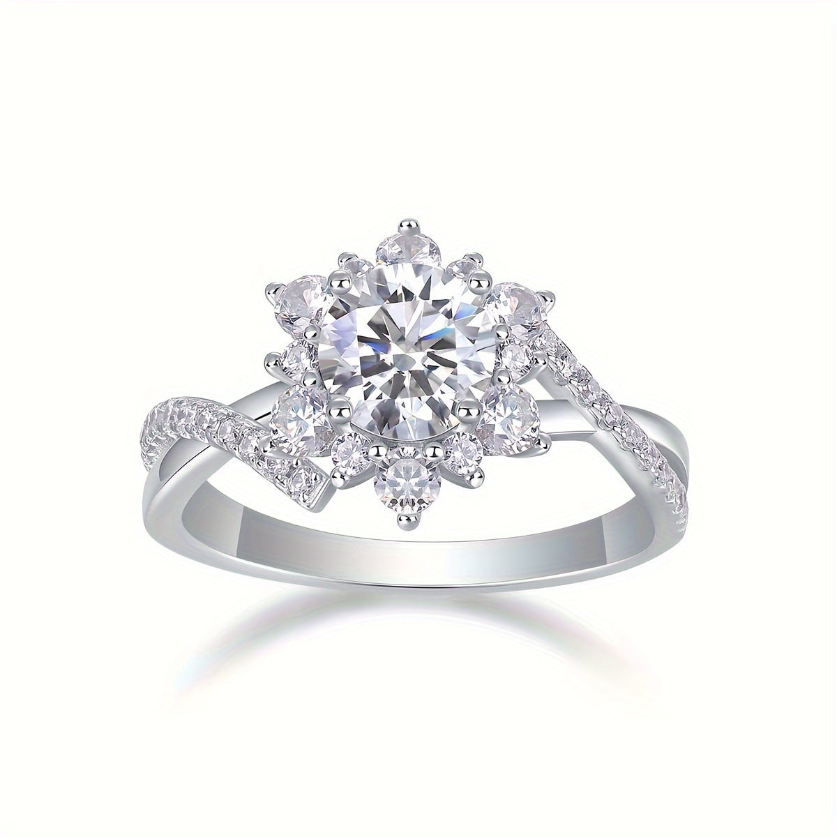 1 Carat Moissanite Diamond Wedding Band 925 Sterling Silver Infinity Promise Moissanite Engagement Ring Bridal Sets For Women