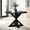 Black, variant on Black Table With Cross-buck Base - Attractive Finish 48" X 31.5", 1.5" Thick Tabletop Oak Veneers & Solid Wood Dining Style Engineered