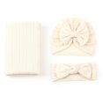 thumbnail image 2 of 3 Pack Baby Newborn Hats Set Knot Beanie Hats Soft for Infant Baby Girls Boys Caps 0-6 Months Beige 0-1 Years, 2 of 6