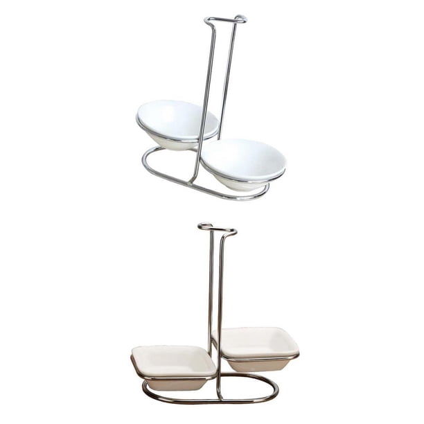Sopa blanca Soporte de para doble Utensilio vertical Estante de material acero inoxidable Organización de mostrador de de cocina c