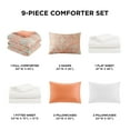thumbnail image 5 of Regency Heights Full Size Comforter Sets, 9-Piece Bed in a Bag Full, Orange Bedding Comforter Set with Comforter, Flat Sheet, Fitted Sheet with Side Pockets, 5 of 8