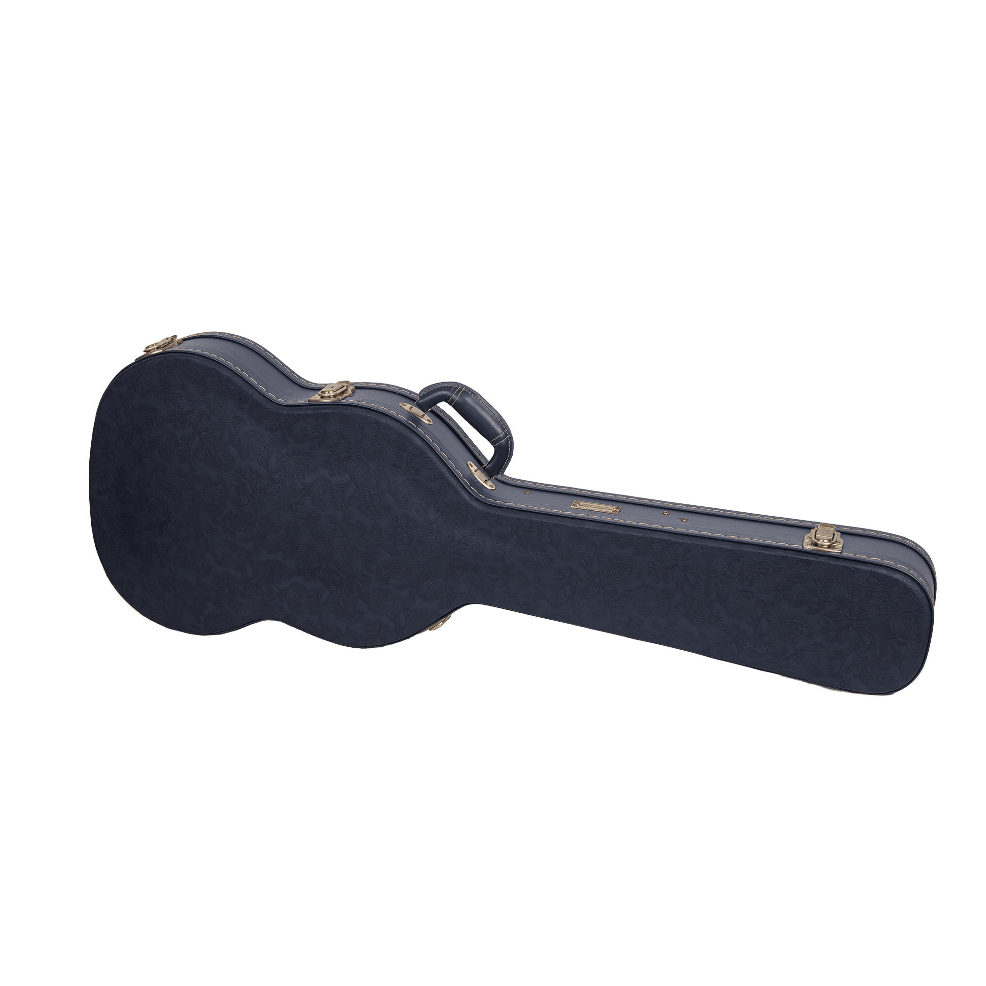 Crossrock Relief Series - Premium Wooden Case for SG Electric Guitars, featuring a Highly Textured Surface and Mink Imitation Fleece Interior - Ocean Blue