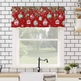 thumbnail image 4 of Christmas Balls Red Valances for Windows Winter Poinsettia Fir Tree Snowflakes Rod Pocket Curtain Valance Window Treatment Short Curtains for Kitchen Living Room, 60"x18", 4 of 5